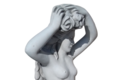 Statue femme dénudée  tenant des roses sur sa tête