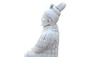statue en pierre  guerrier Chinois agenouillé