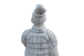 statue en pierre  guerrier Chinois agenouillé