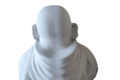 Statue de jardin en pierre Bouddha Barbu Assis