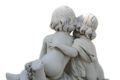 Statue enfants tendrement enlacés