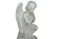 STATUE  DECORATION DE JARDIN EN PIERRE ANGE A GENOUX
