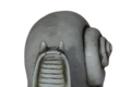 statue petit escargot gris