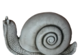 statue petit escargot gris