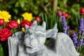 Statue  gargouille diablotin gris