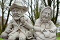 Statue Couple Petits Vieux Assis sur un Banc