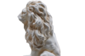 STATUE LION REGARD DROIT