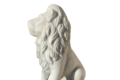 Statue lion assis tête à droite