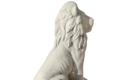Statue lion assis tête à droite