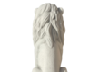 Statue lion assis tête à droite