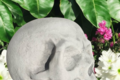 statue tête de mort lisse