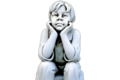 Statue l'Enfant rêveur assis sur un rocher