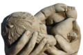 Statue Bébé Endormi dans une main