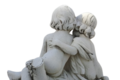 Statue enfants tendrement enlacés