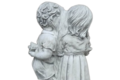 Statue Enfant Bisou tendre avec pot de fleur