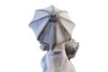 Statue Fillette au Parapluie et panier de fleurs