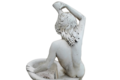 Statue de jardin en pierre Homme Dénudé Assis sur Vasque