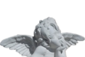  Buste Angelot pensif main gauche sous menton