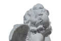  Buste Angelot pensif main gauche sous menton