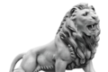 Statue paire de lions debout