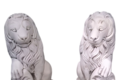 Statue Lion avec écusson sur  patte droite
