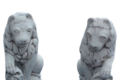 Statue Lion avec écusson sous patte gauche