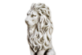 STATUE LION REGARD DROIT