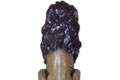 STATUE LION REGARD DROIT PEINT